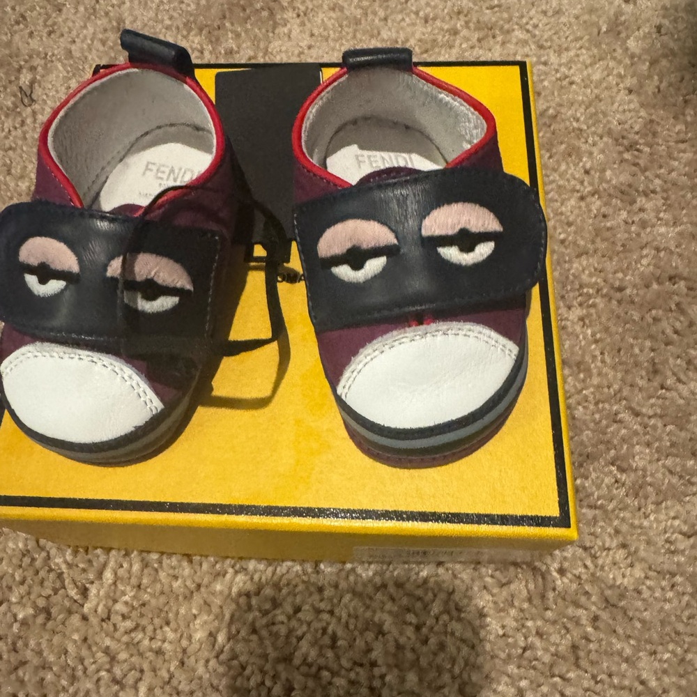 Fendi Colorful Sneakers with Velcro Straps ( worn once )
